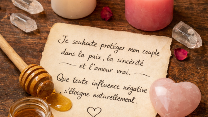 Rituel spirituel doux pour protéger son couple
