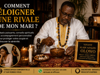 Voyant Alain Azalou Olowo réalisant un rituel pour éloigner une rivale de son mari