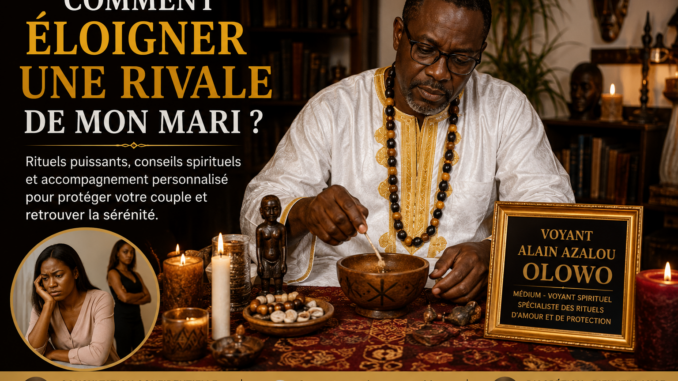 Voyant Alain Azalou Olowo réalisant un rituel pour éloigner une rivale de son mari