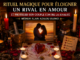 Médium réalisant un rituel symbolique de protection du couple contre la rivalité amoureuse.