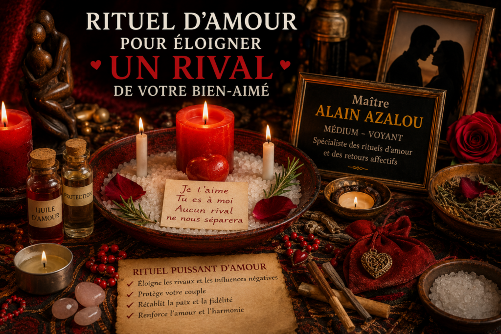 Illustration d'un rituel destiné à renforcer les liens amoureux et éloigner les influences extérieures.
