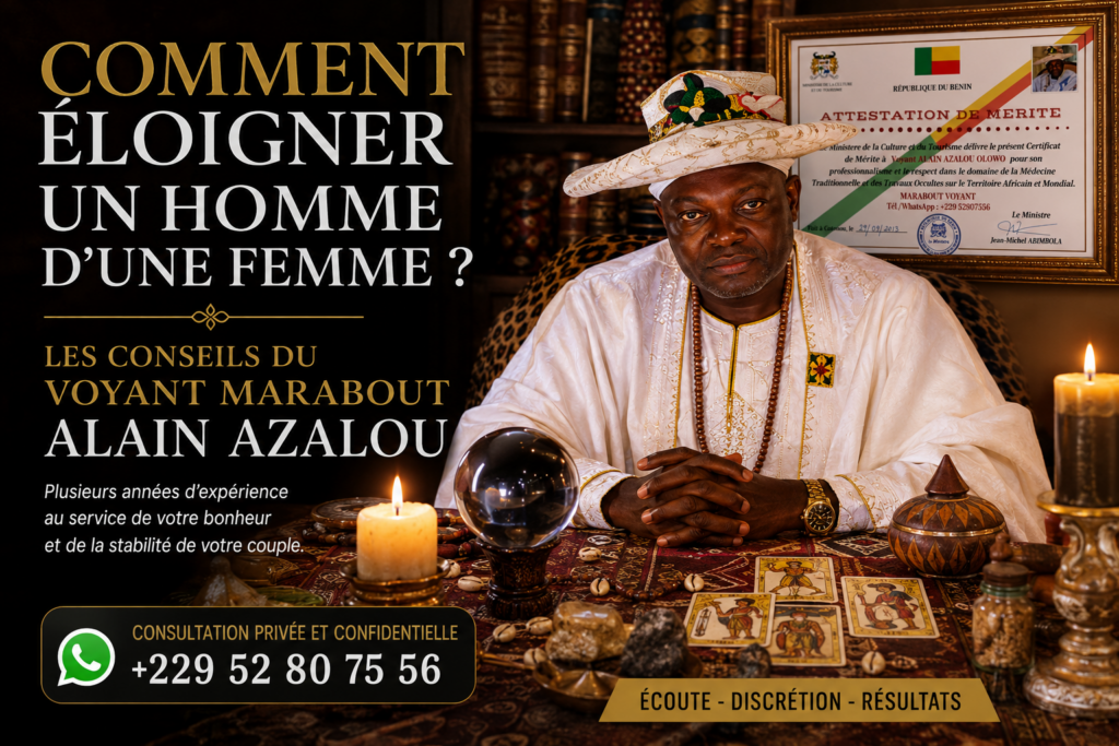 Voyant Marabout ALAIN AZALOU lors d'une consultation spirituelle pour accompagner les personnes confrontées à des difficultés sentimentales.