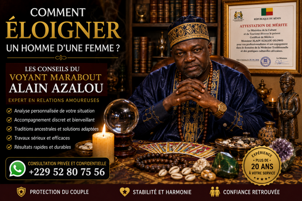 Consultation du Voyant Marabout ALAIN AZALOU pour les difficultés de couple et les relations amoureuses.