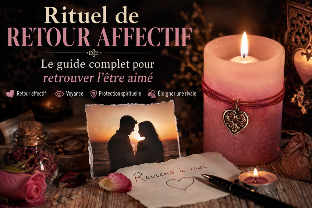 Rituel d’amour avec bougies et éléments symboliques de réconciliation