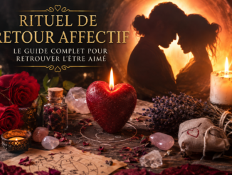 Rituel de retour affectif avec bougies et symboles d’amour