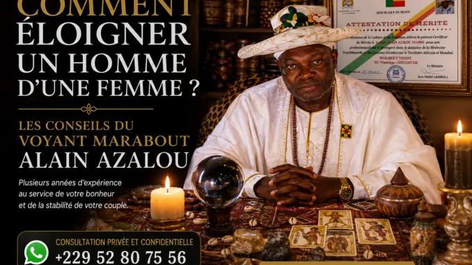 Voyant Marabout ALAIN AZALOU lors d'une consultation spirituelle pour accompagner les personnes confrontées à des difficultés sentimentales.