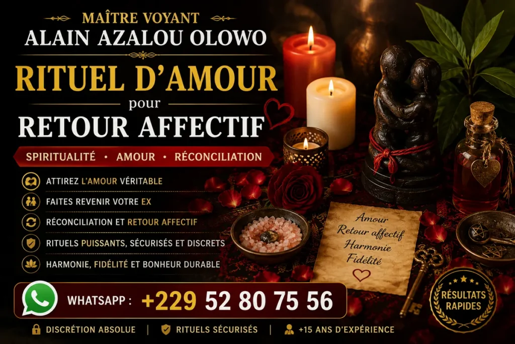 Rituel d’amour pour retour affectif, réconciliation et harmonie sentimentale